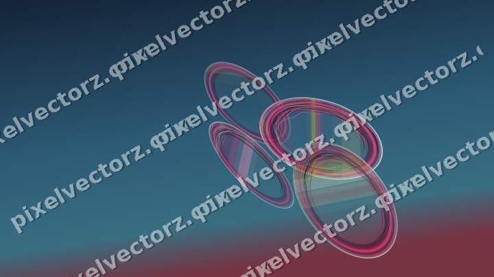 Abstract glass arc in lime and pink