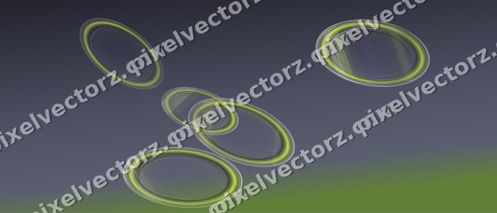Abstract glass arc in purple and lime