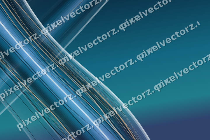 Abstract glass arc in cyan and blue