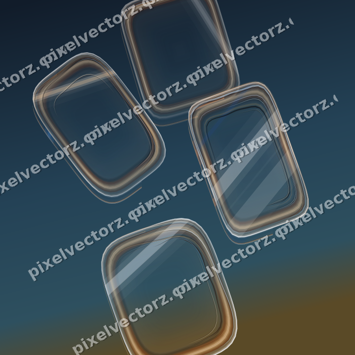 Abstract glass arc in dark blue and orange