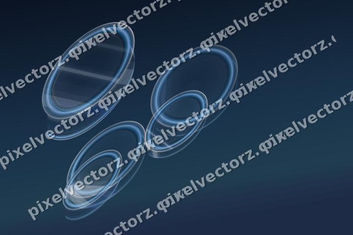 Abstract glass arc in dark blue and white