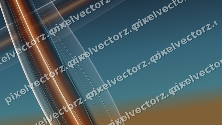 Abstract glass arc in blue and orange