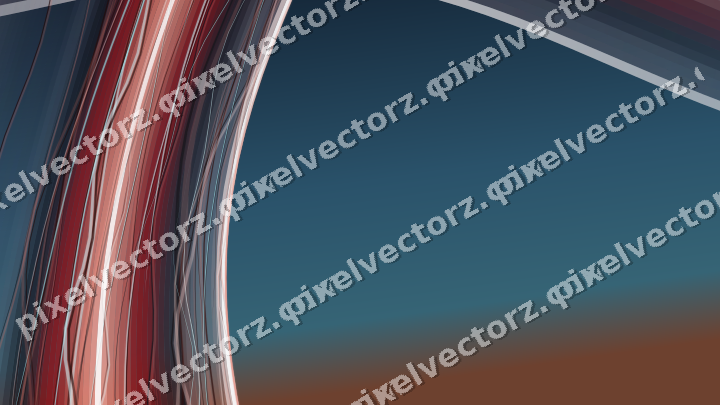 Abstract glass arc in yellow and red