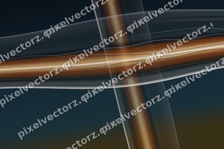 Abstract glass arc in dark blue and red