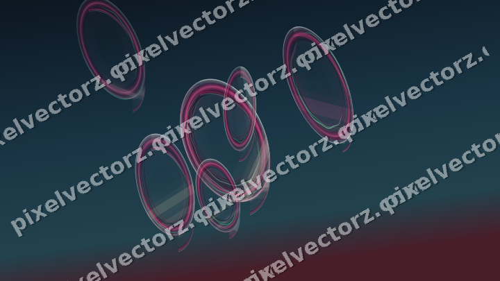 Abstract glass arc in dark pink and green