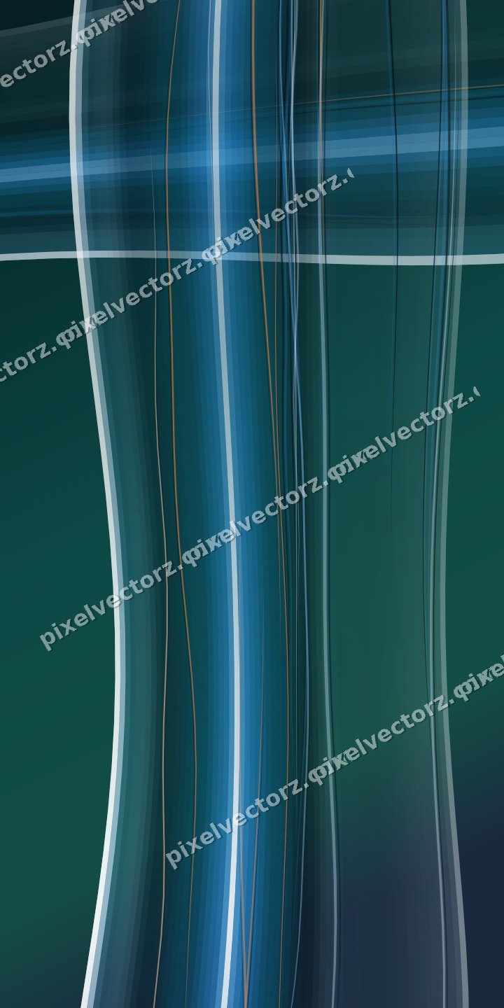 Abstract glass arc in teal and pale cyan