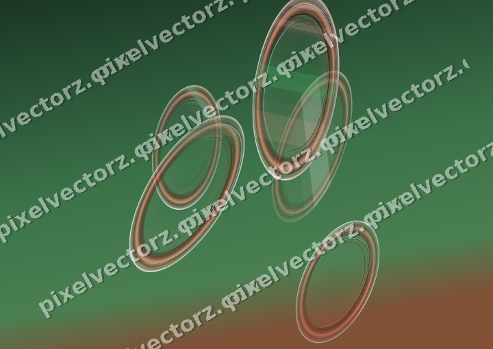 Abstract glass arc in dark green and red