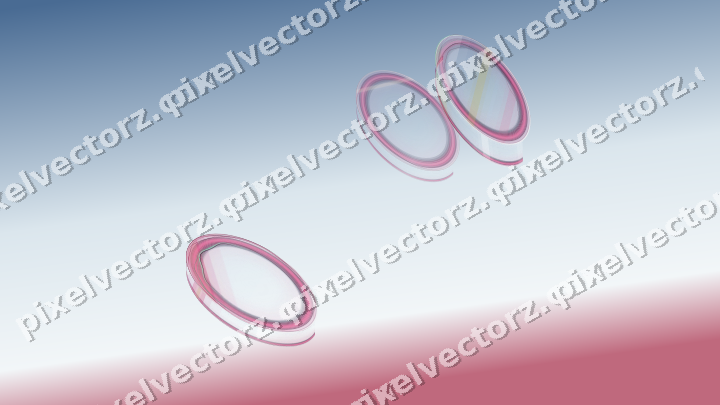 Abstract glass arc in dark pink and yellow