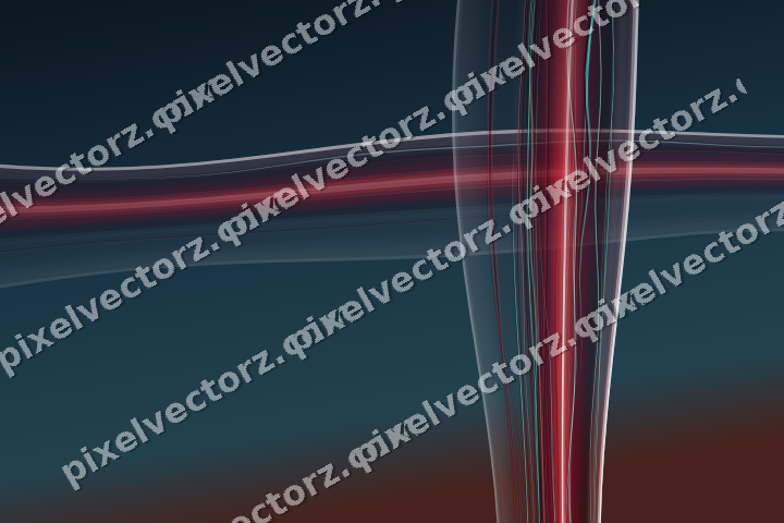 Abstract glass arc in red and pale lime