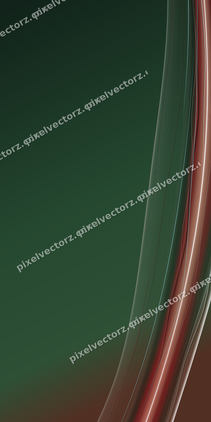 Abstract glass arc in red and dark green