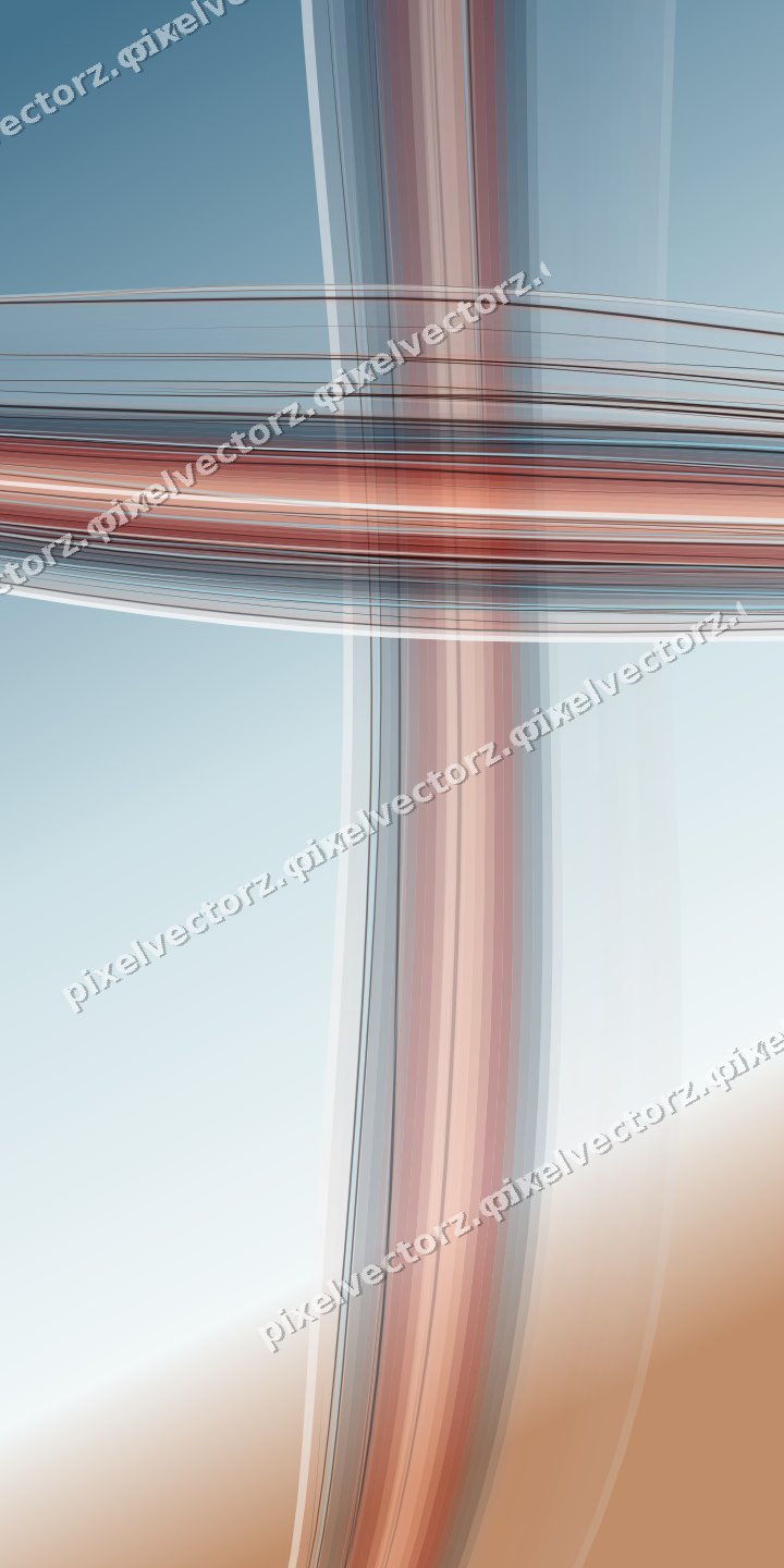 Abstract glass arc in orange and cyan
