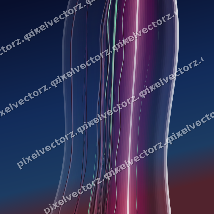 Abstract glass arc in pink and blue