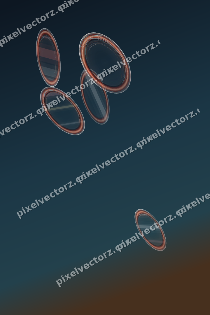 Abstract glass arc in red and orange