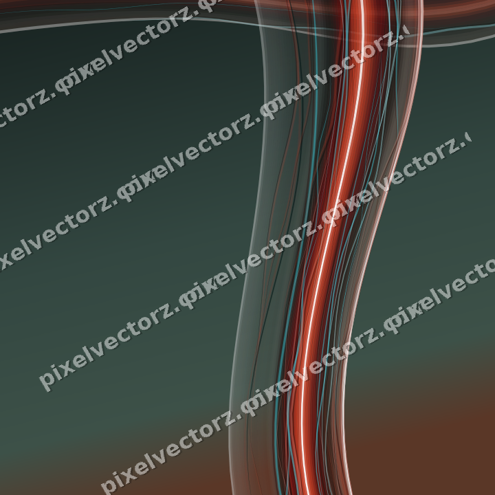 Abstract glass arc in red and orange