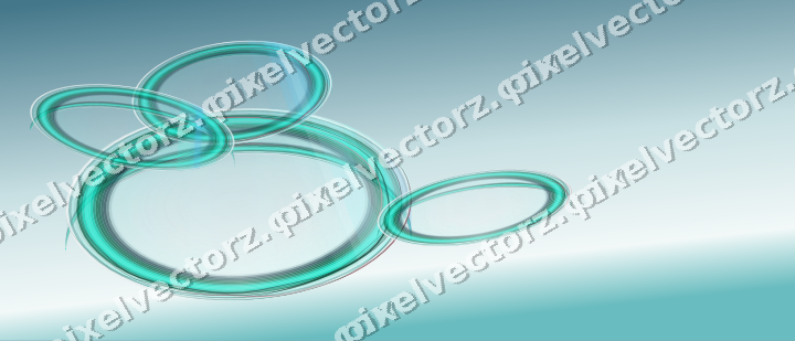 Abstract glass arc in cyan and teal