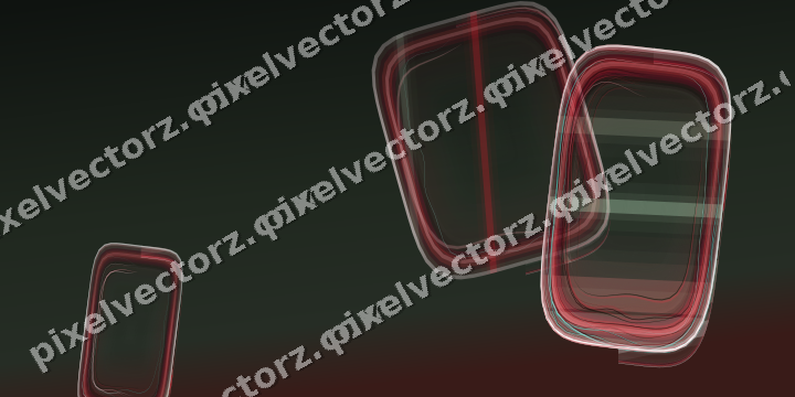 Abstract glass arc in red and pale lime