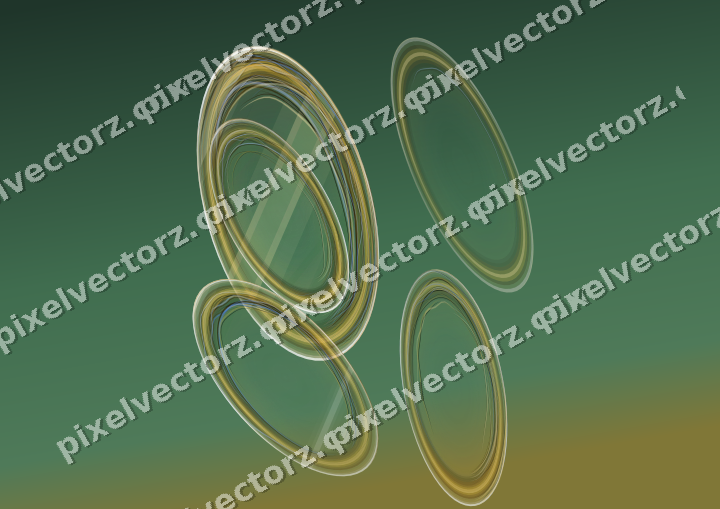 Abstract glass arc in dark green and amber