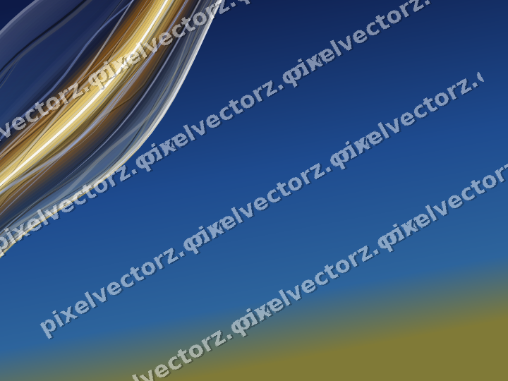 Abstract glass arc in amber and blue