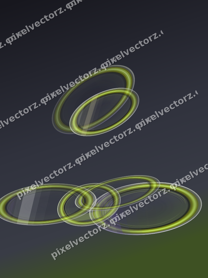 Abstract glass arc in purple and lime