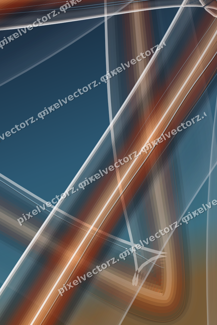 Abstract glass arc in blue and red