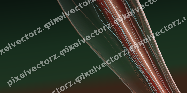 Abstract glass arc in dark green and red