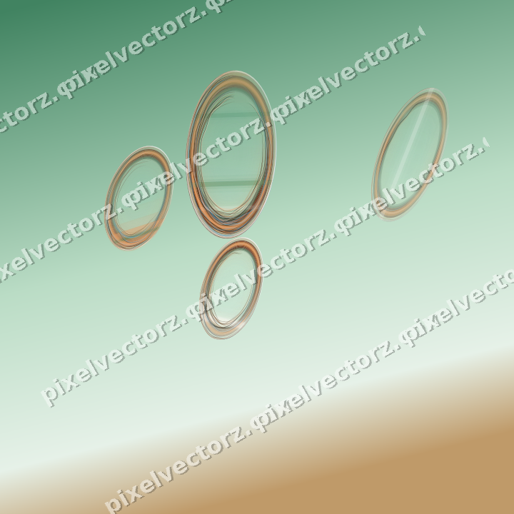 Abstract glass arc in dark green and orange
