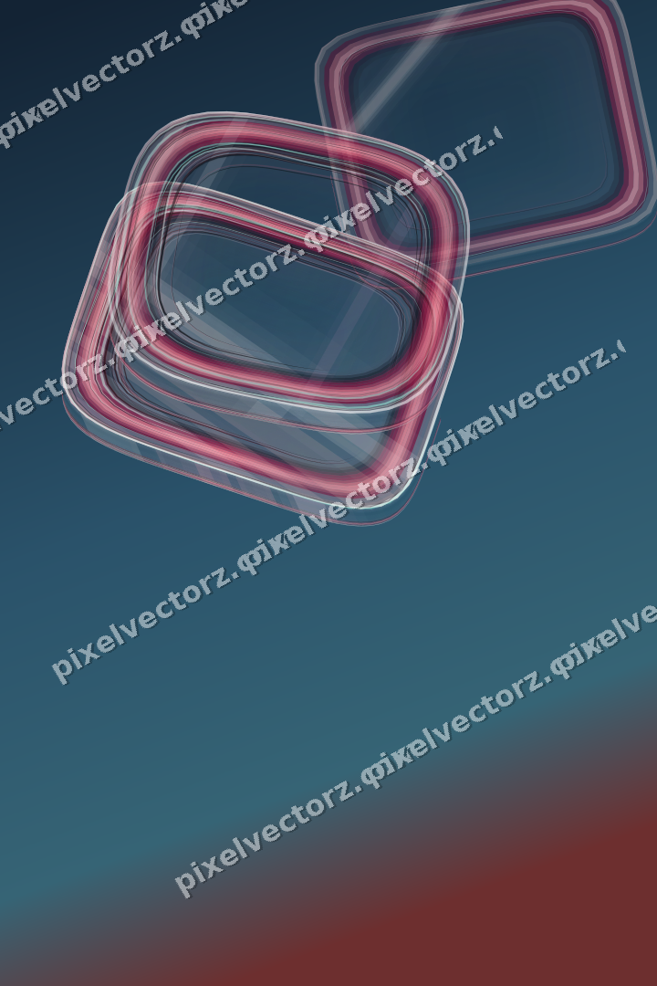 Abstract glass arc in pale pink and pale red