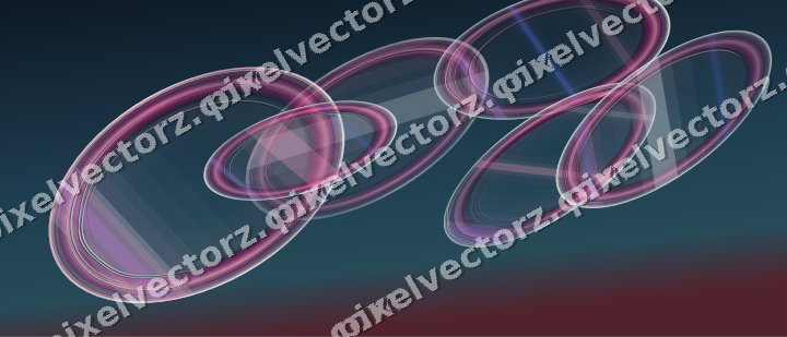 Abstract glass arc in pink and blue
