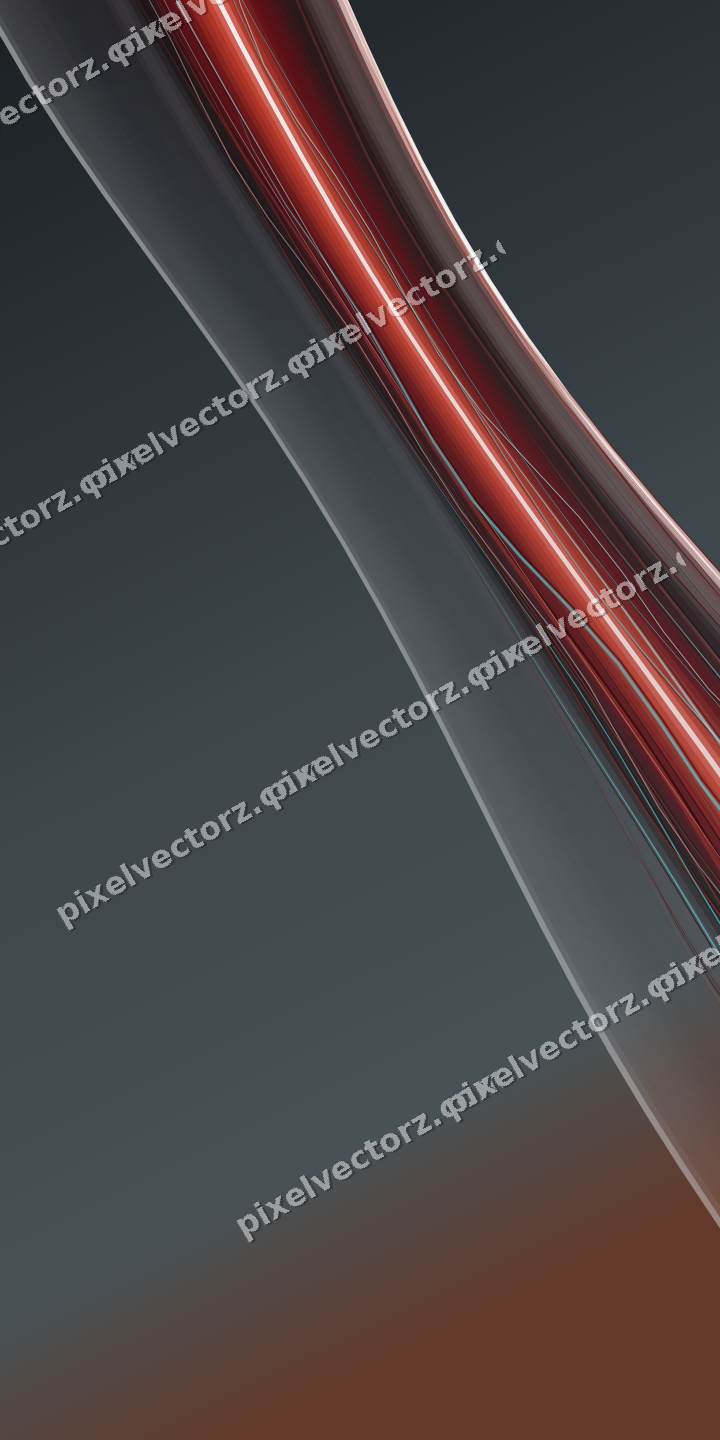 Abstract glass arc in red and pale amber