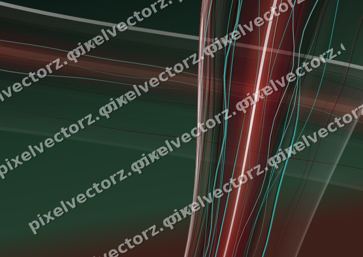 Abstract glass arc in dark red and dark green