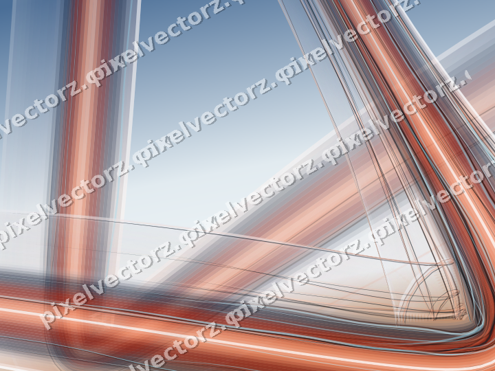 Abstract glass arc in red and orange