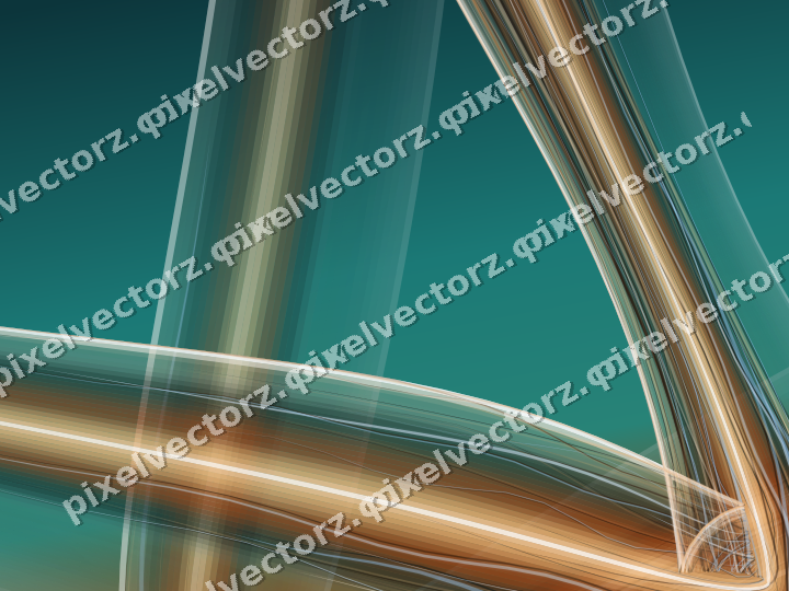 Abstract glass arc in dark teal and orange