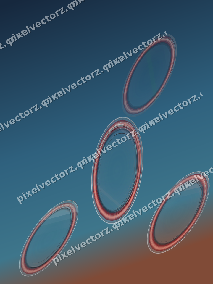 Abstract glass arc in red and dark green
