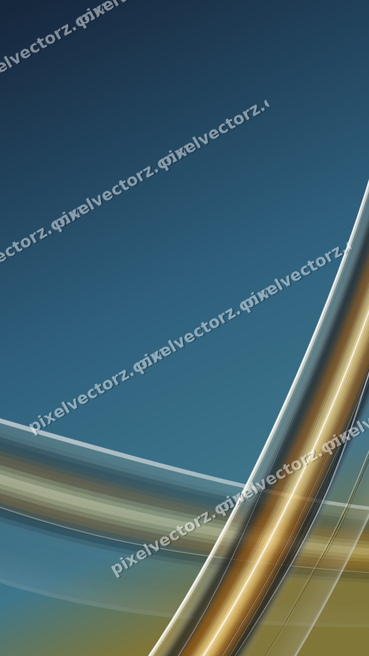 Abstract glass arc in dark blue and amber