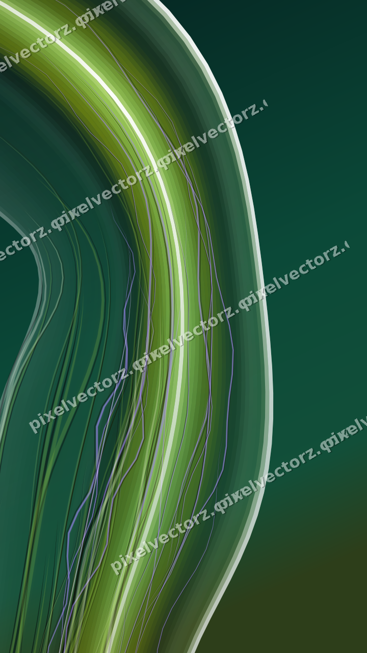 Abstract glass arc in green and lime