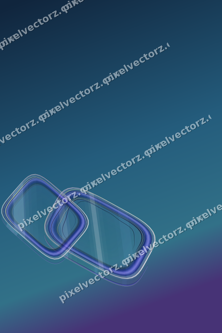 Abstract glass arc in blue and cyan