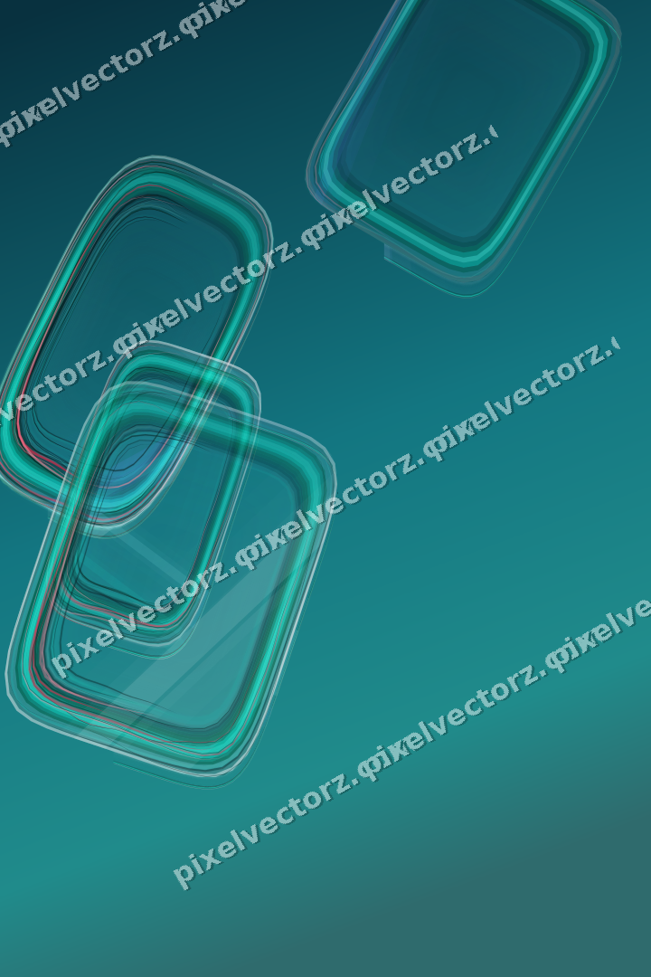 Abstract glass arc in cyan and teal