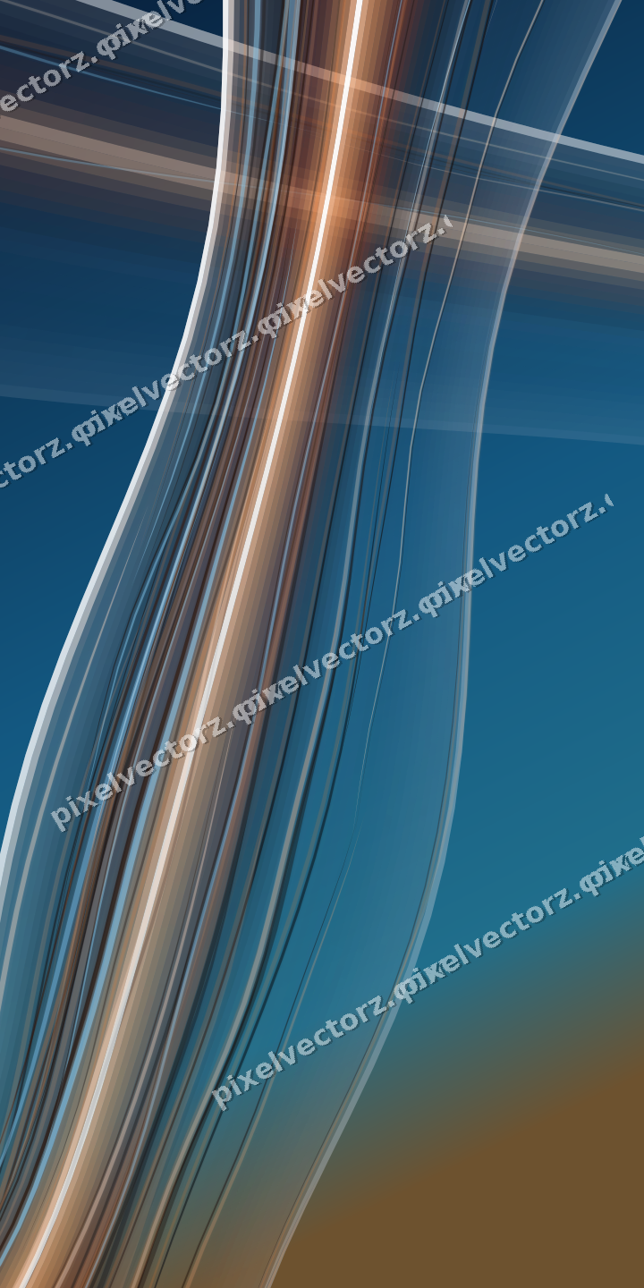 Abstract glass arc in blue and red