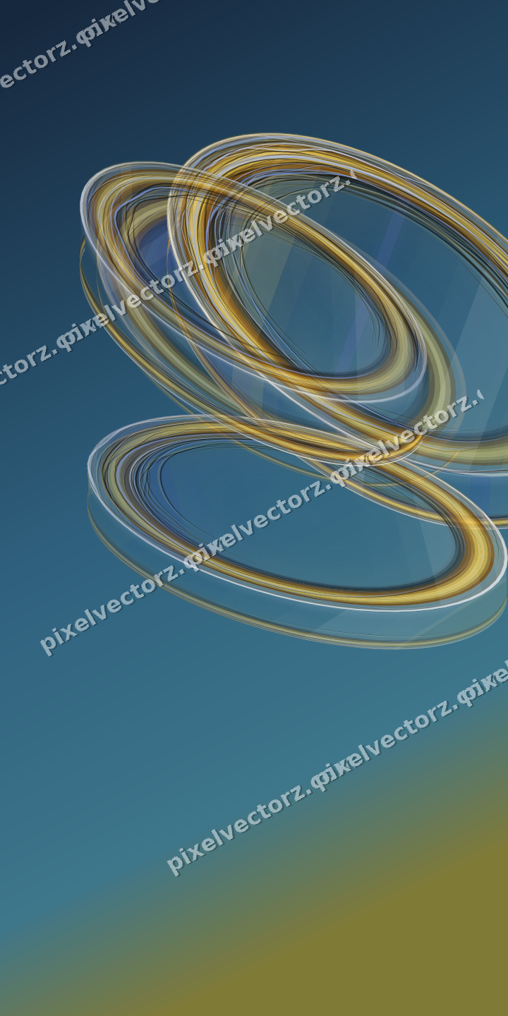 Abstract glass arc in dark blue and amber