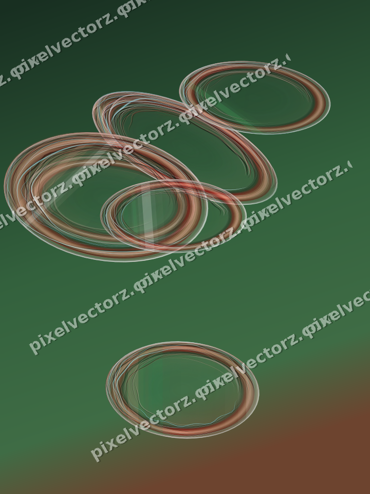 Abstract glass arc in dark green and red