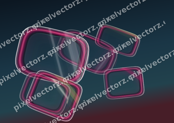 Abstract glass arc in lime and pink