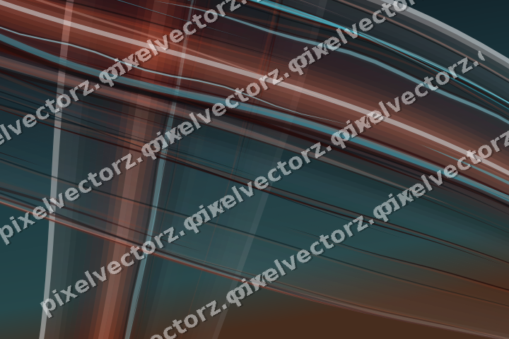 Abstract glass arc in cyan and red