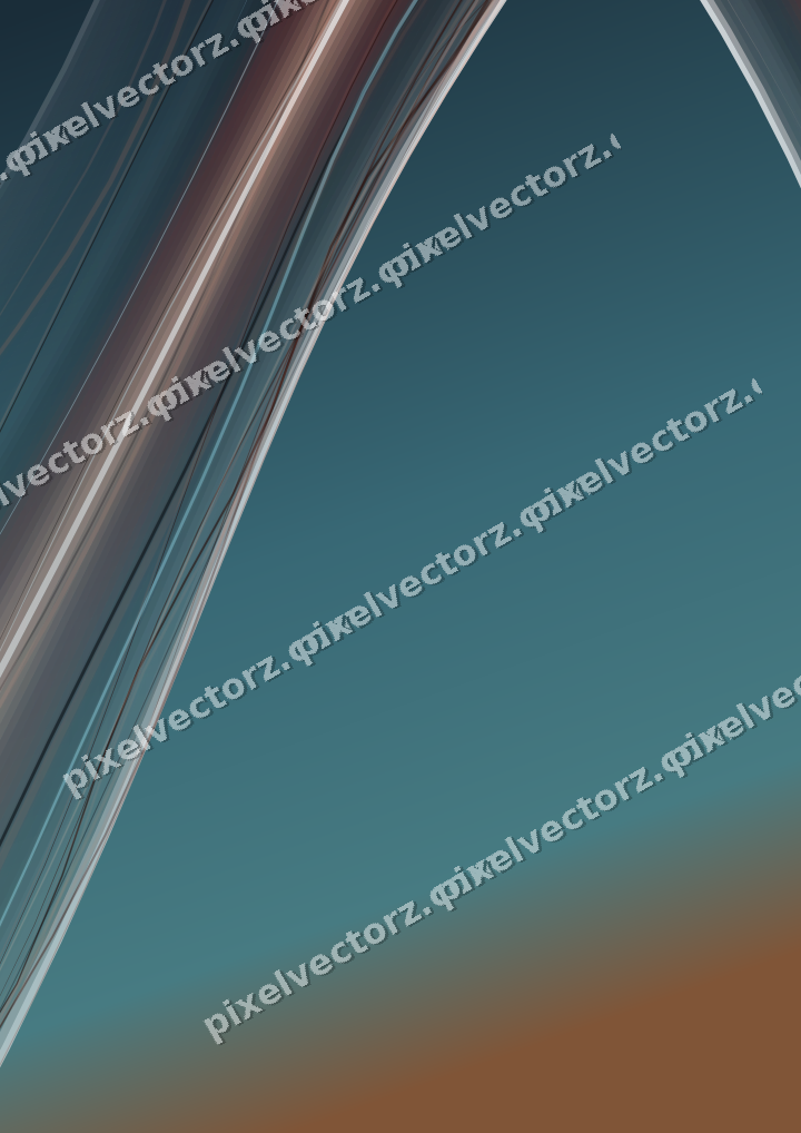 Abstract glass arc in orange and cyan