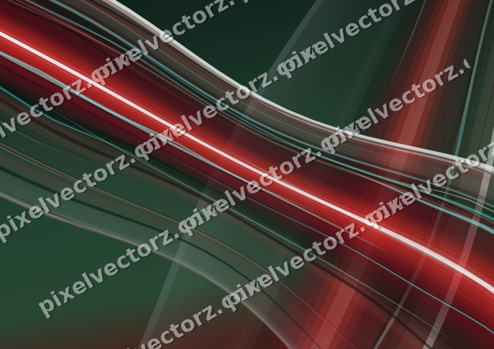 Abstract glass arc in dark red and dark green