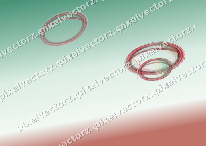Abstract glass arc in dark green and red