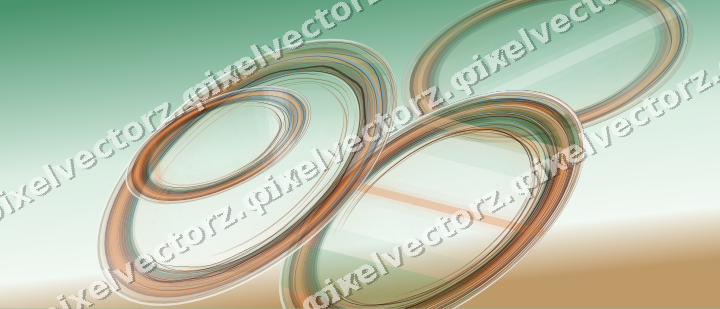 Abstract glass arc in dark green and orange