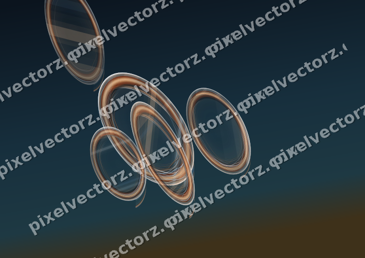 Abstract glass arc in blue and orange