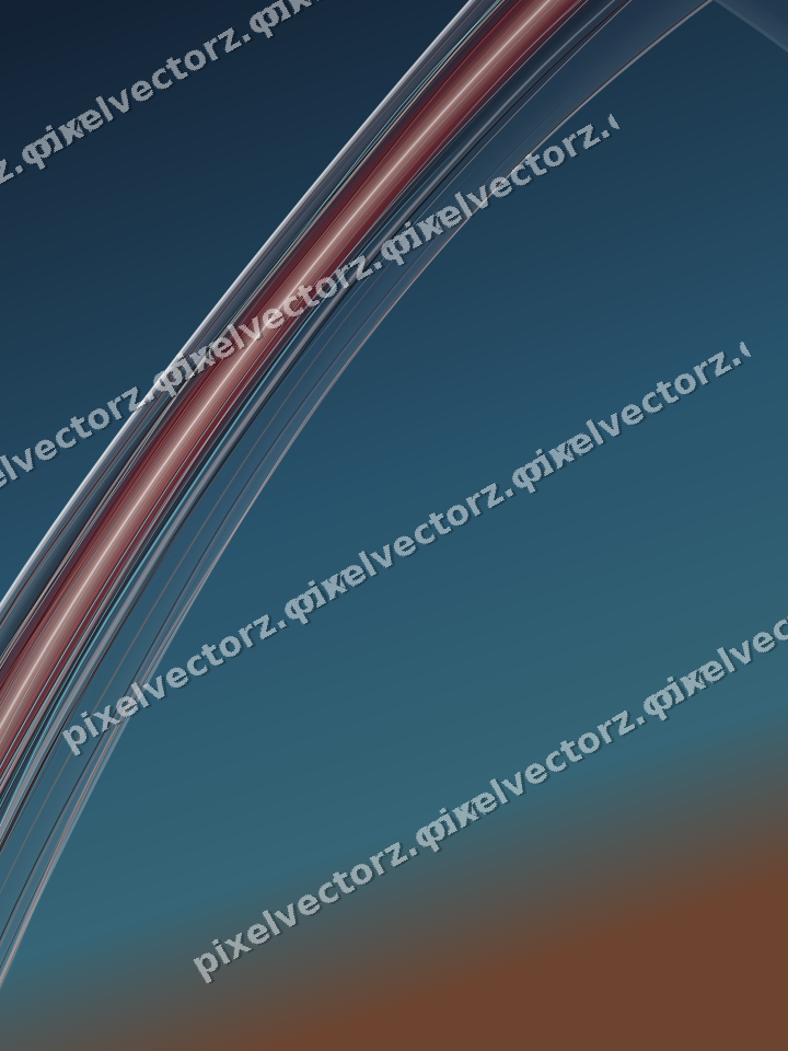 Abstract glass arc in dark green and red