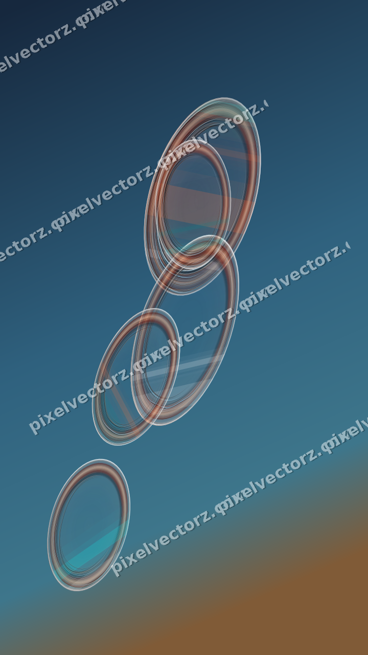 Abstract glass arc in orange and teal