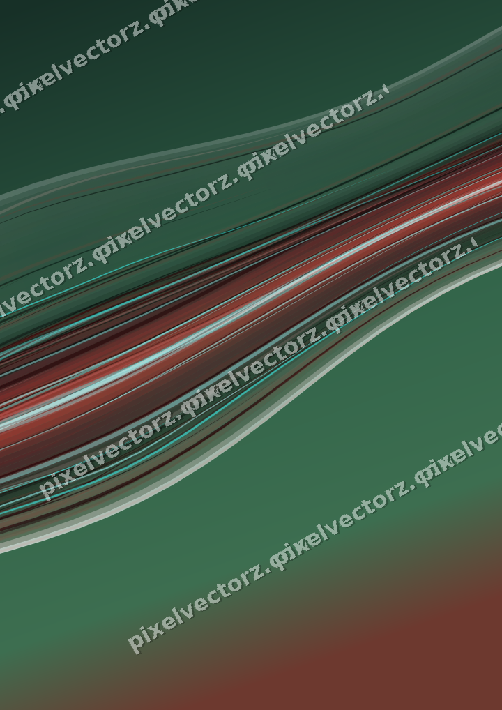 Abstract glass arc in dark red and dark green